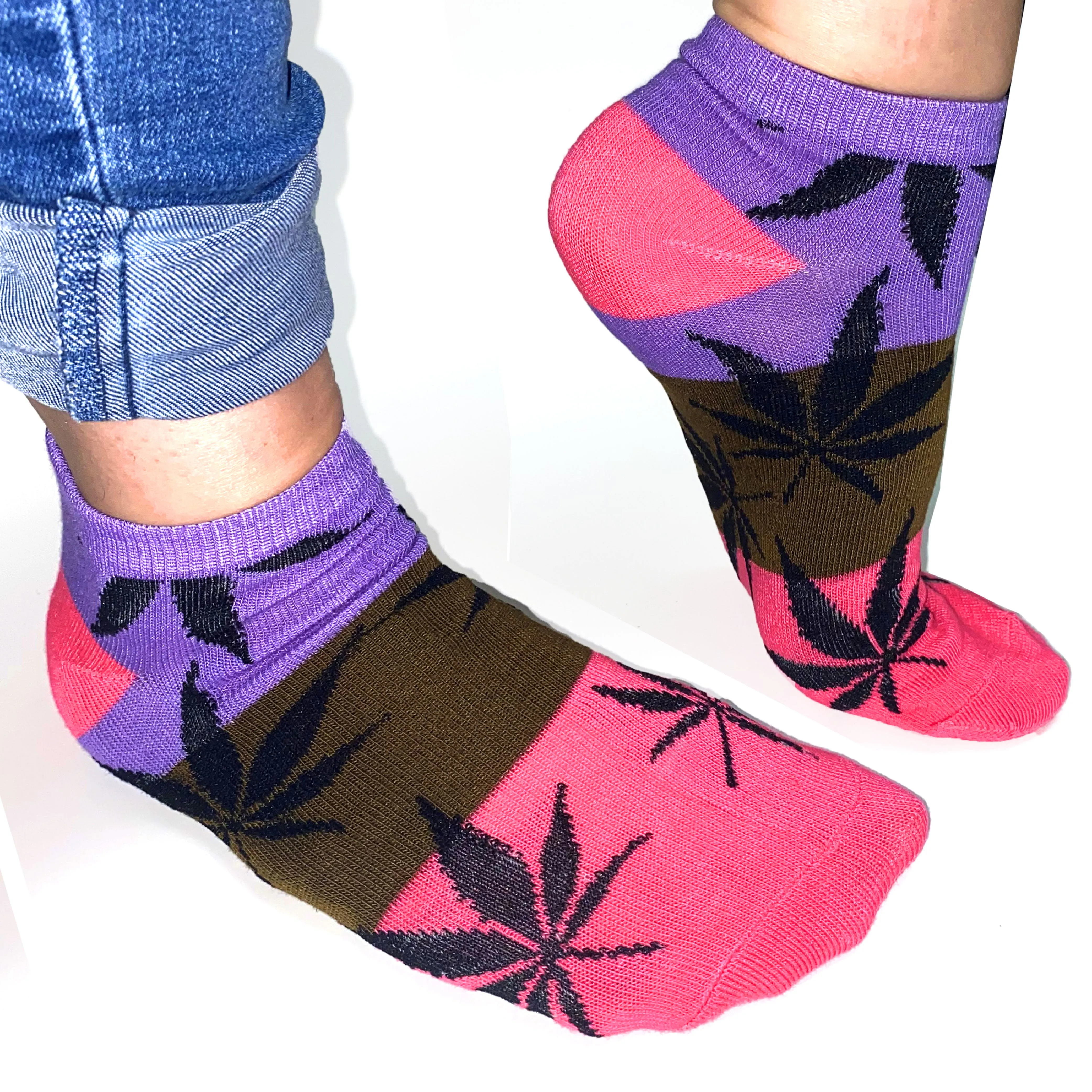 12 Pairs Womens Ankle Quarter Socks Size 9-11 Marijuana Weed Leaf Fashion Casual