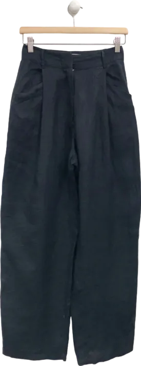 AEXAE Black Linen Trousers UK XS