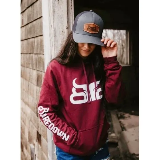 Baredown Brand Unisex Hoodie Maroon