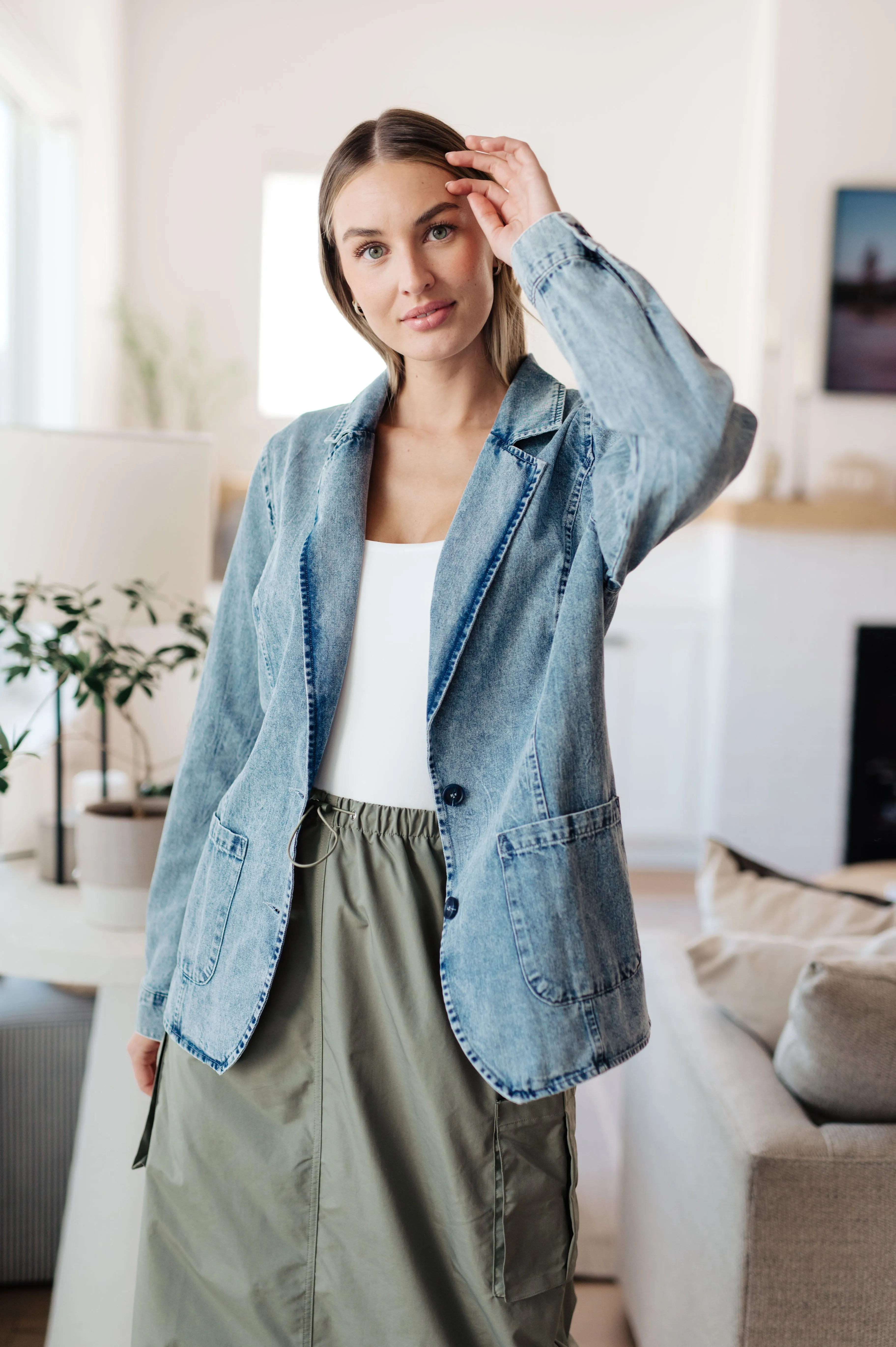 BiBi Business Brunch Denim Blazer