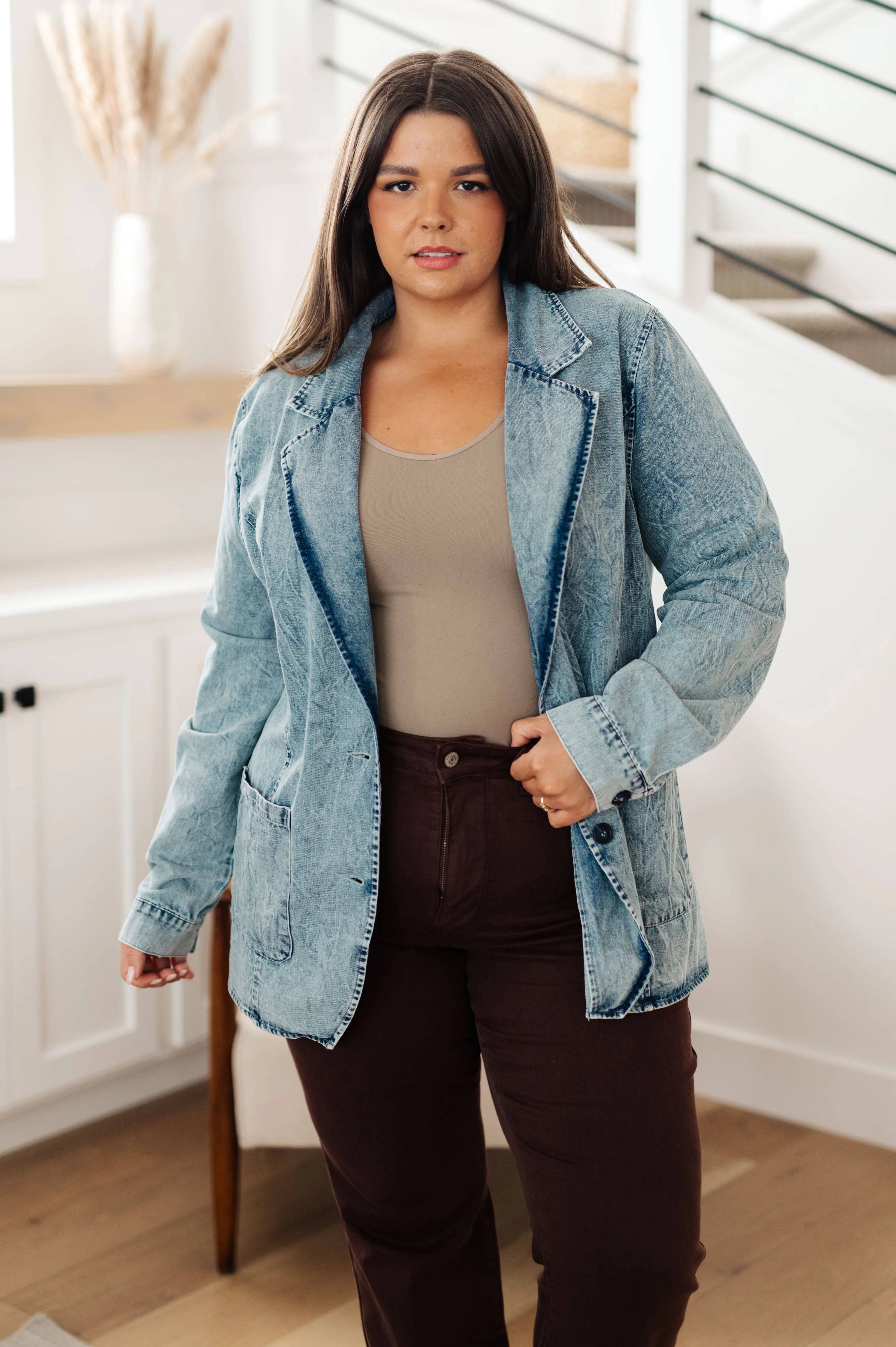 BiBi Business Brunch Denim Blazer