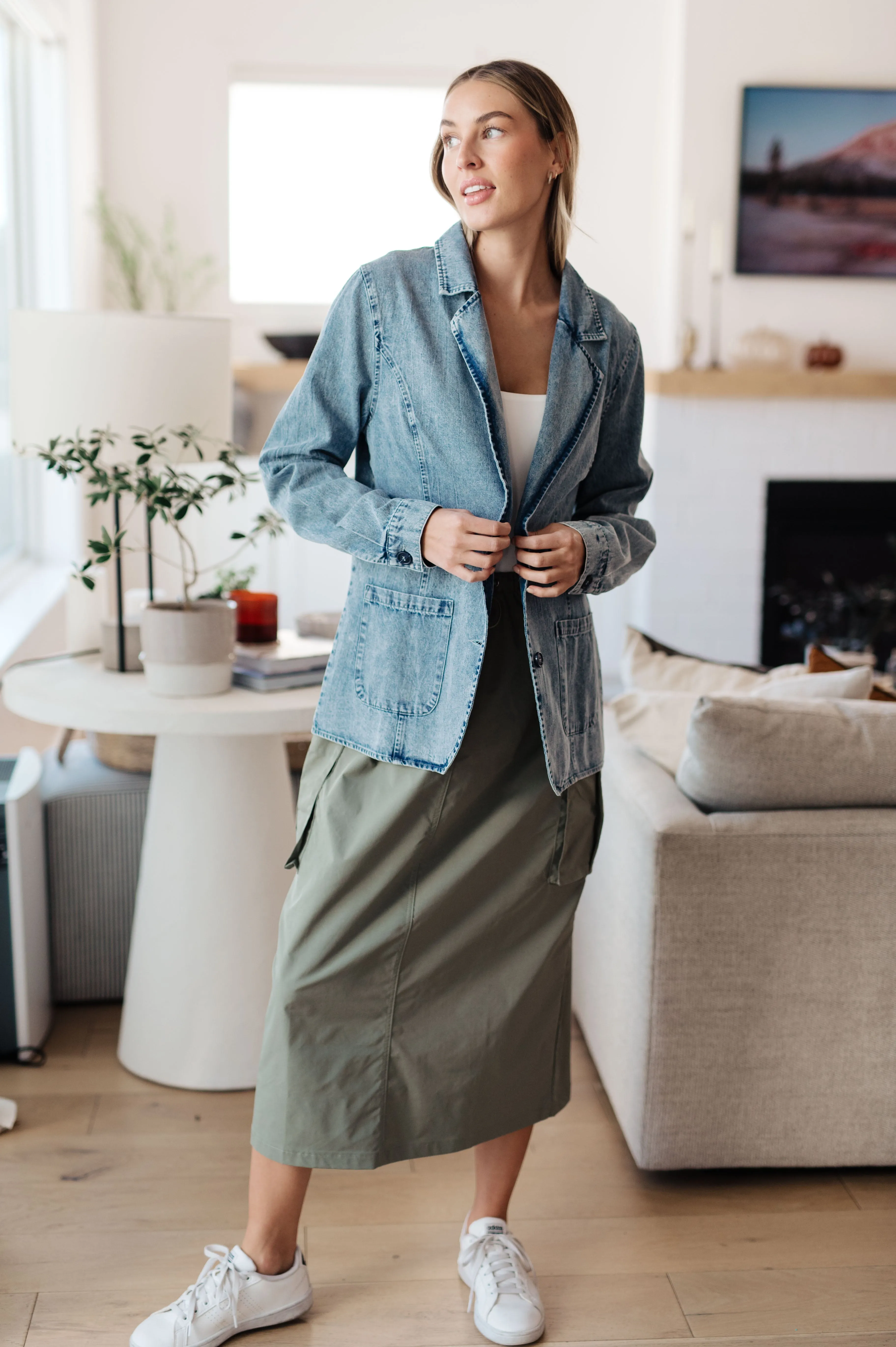 BiBi Business Brunch Denim Blazer