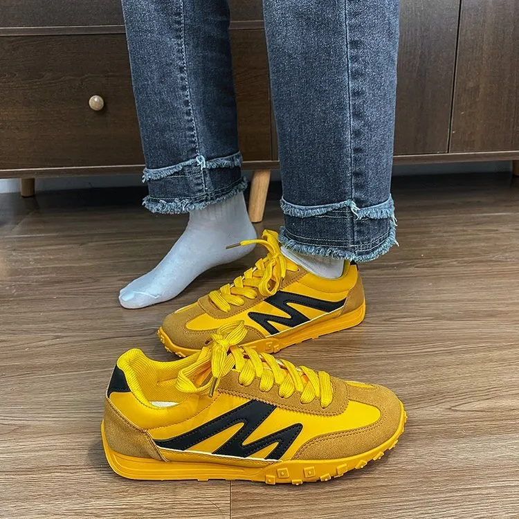 Contrast Round Toe Lace Up Athletic