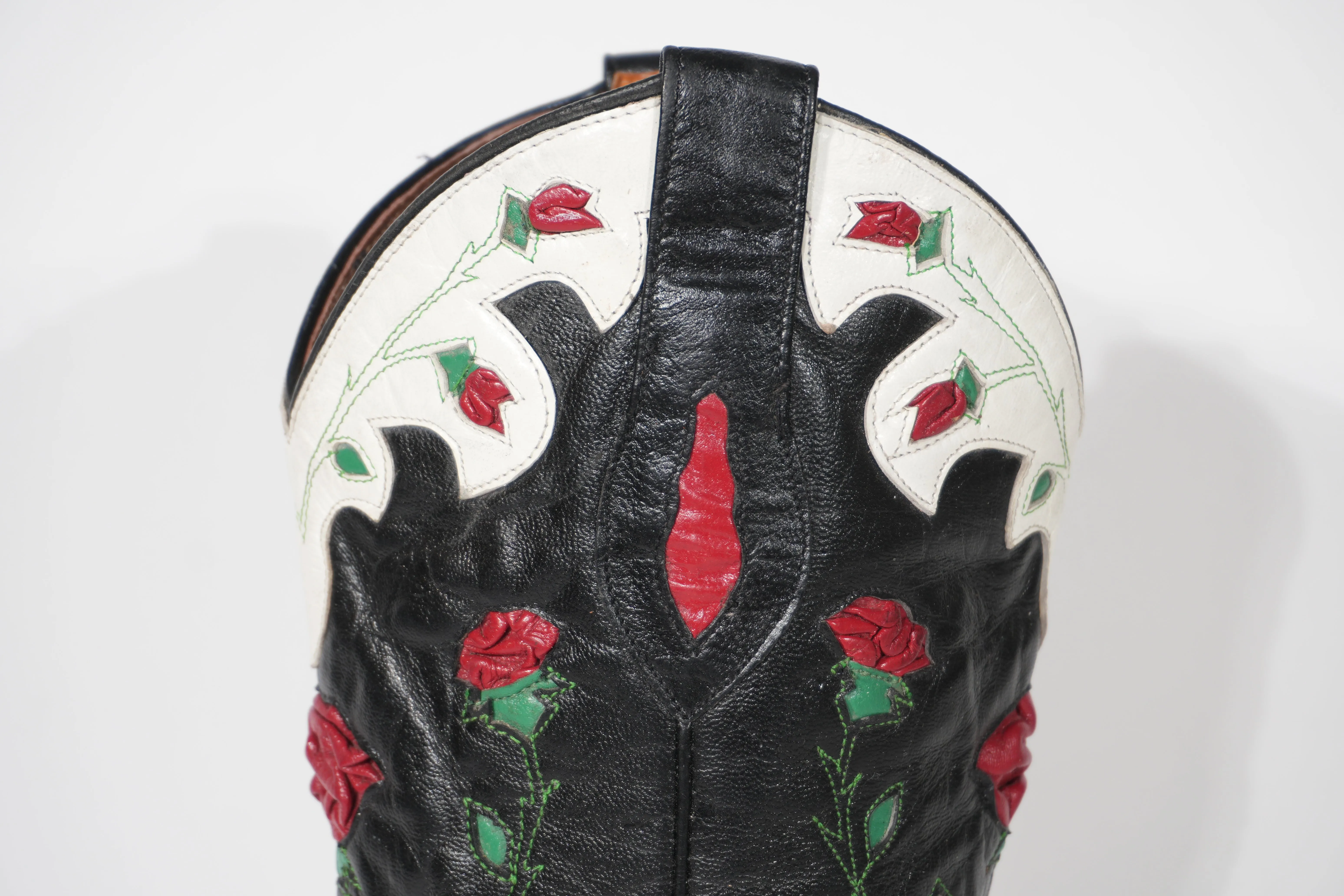 Cowgirl Boots ROSE Vintage 90s Decorated Art Cowboy Boots Size 6