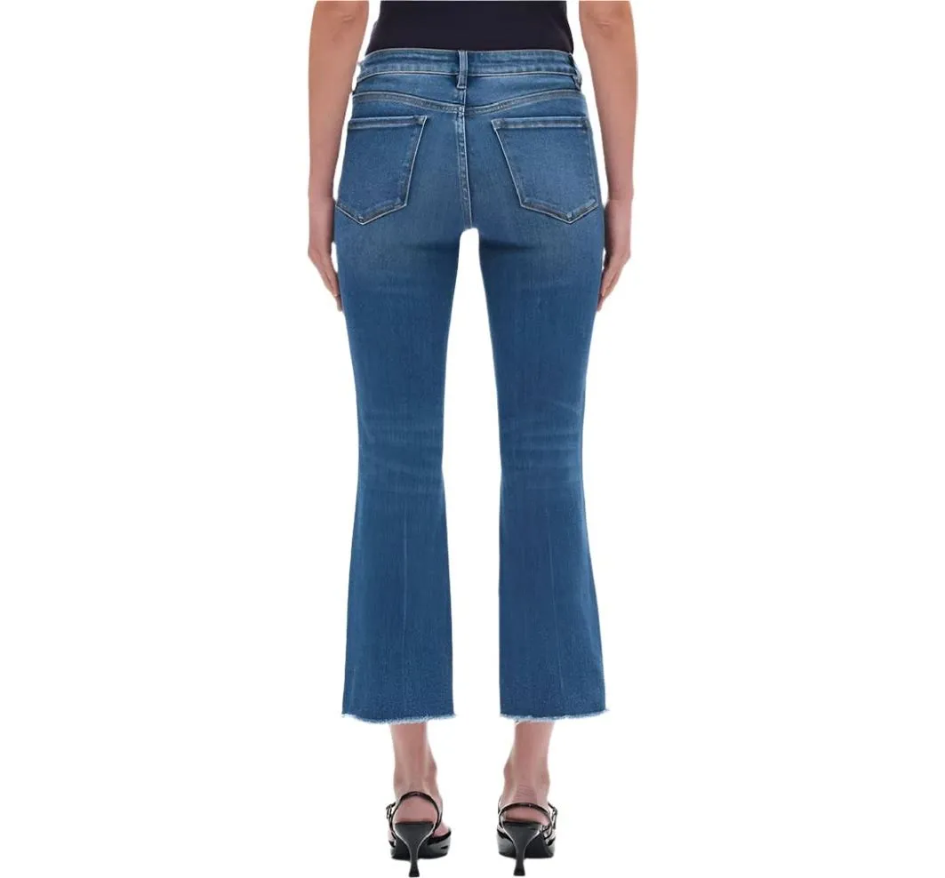 Mid-Rise Cropped Bootcut Denim Jeans