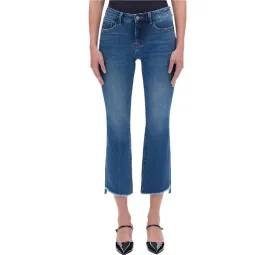 Mid-Rise Cropped Bootcut Denim Jeans